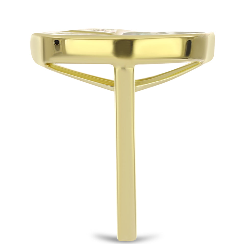 Arannyal Bevont Ezüst Gyűrű Gyöngyházzal