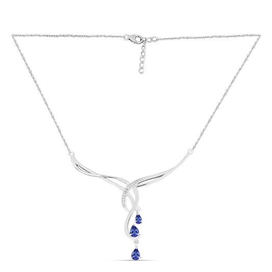 Ezüst Nyaklánc "AAA" Osztályú Tanzanittal