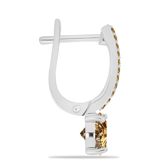 Ezüst Fülbevaló Pezsgő Moissanite-tal