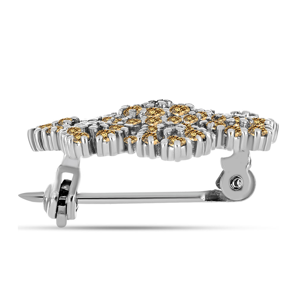 Ezüst Bross Pezsgő Moissanite-tal 2 