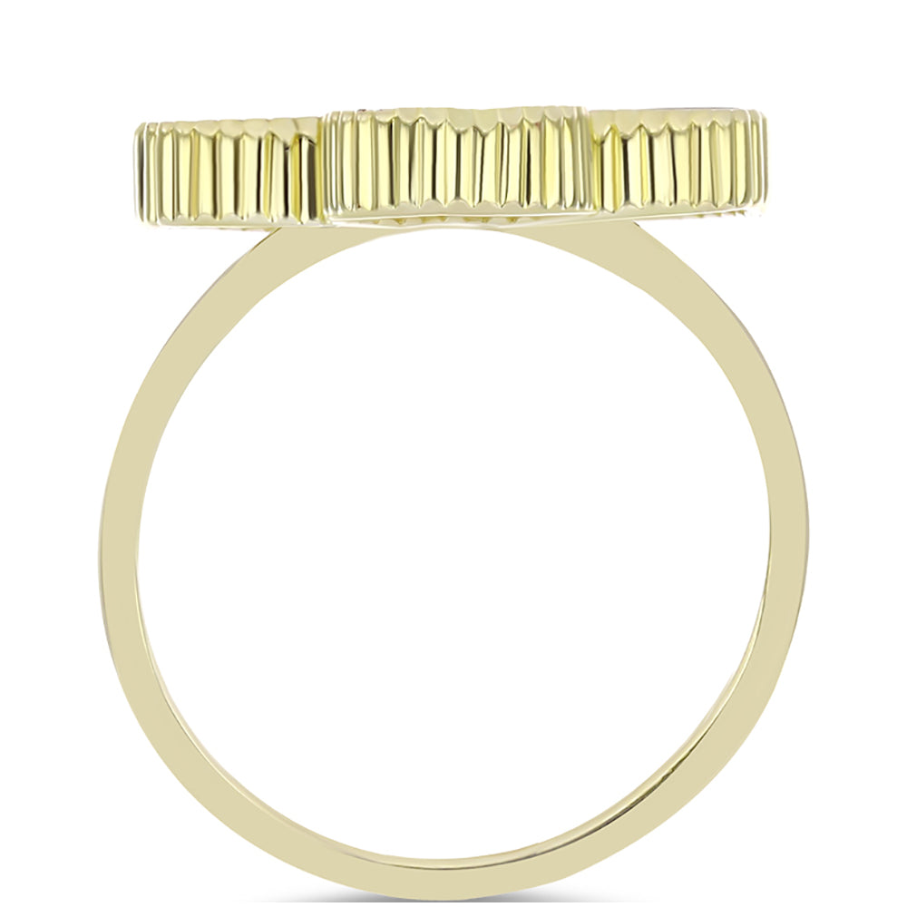 Arannyal Bevont Ezüst Gyűrű Gyöngyházzal 2 