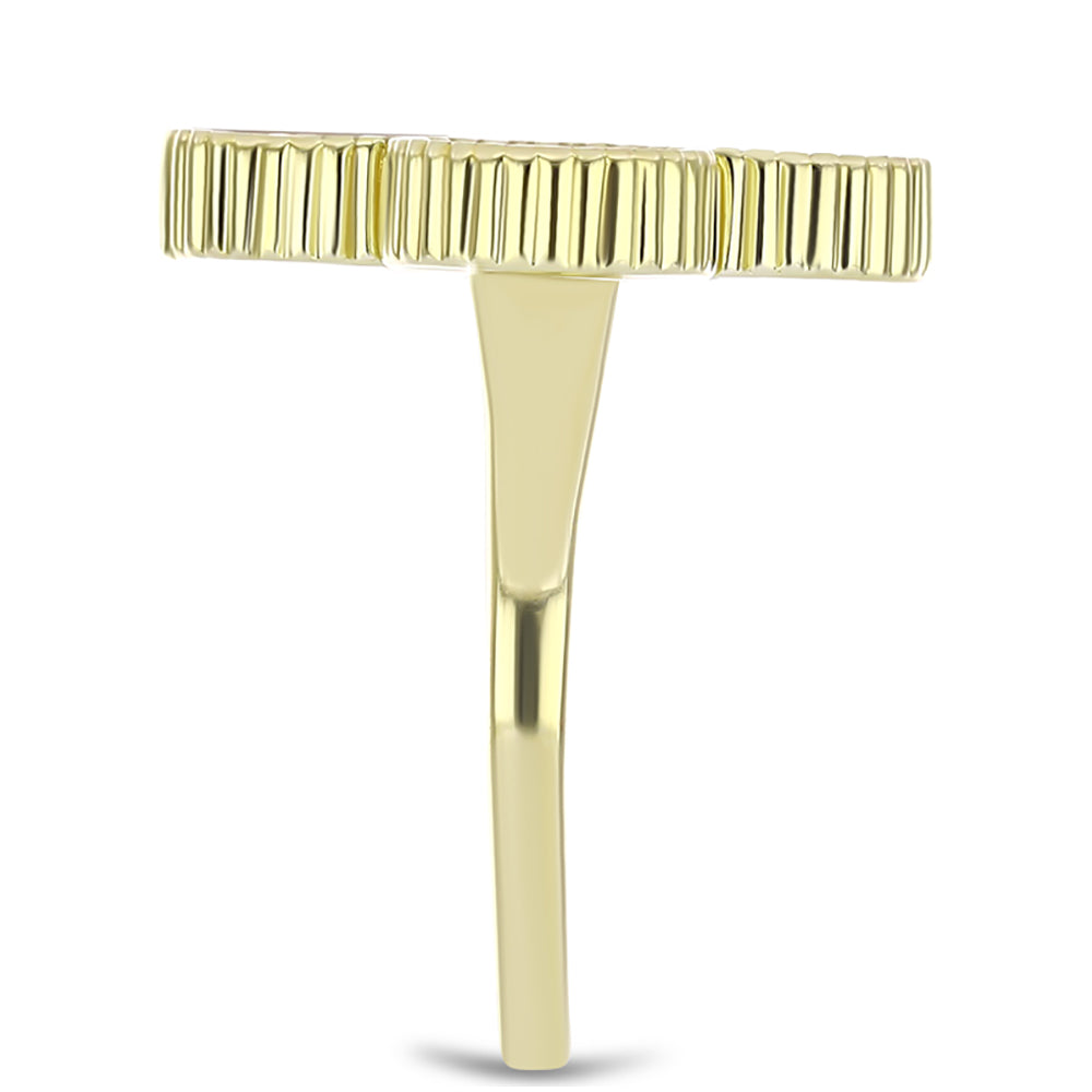 Arannyal Bevont Ezüst Gyűrű Gyöngyházzal 4 