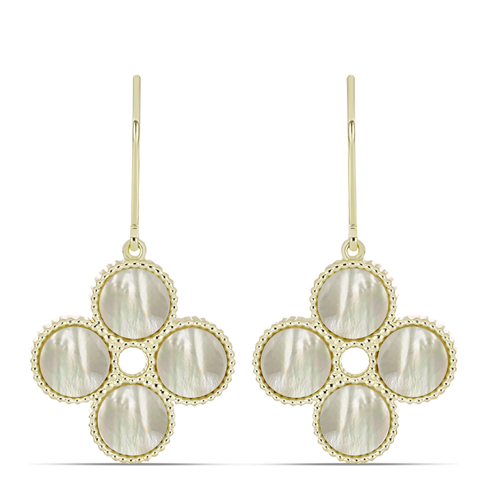 Arannyal Bevont Ezüst Fülbevaló Gyöngyházzal 1 