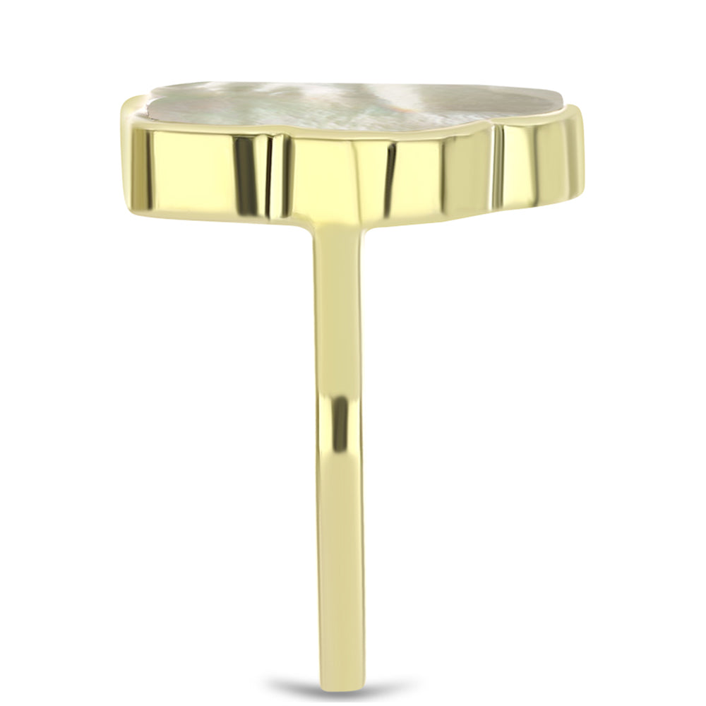 Arannyal Bevont Ezüst Gyűrű Gyöngyházzal