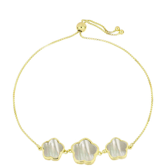 Arannyal Bevont Ezüst Karkötő Gyöngyházzal