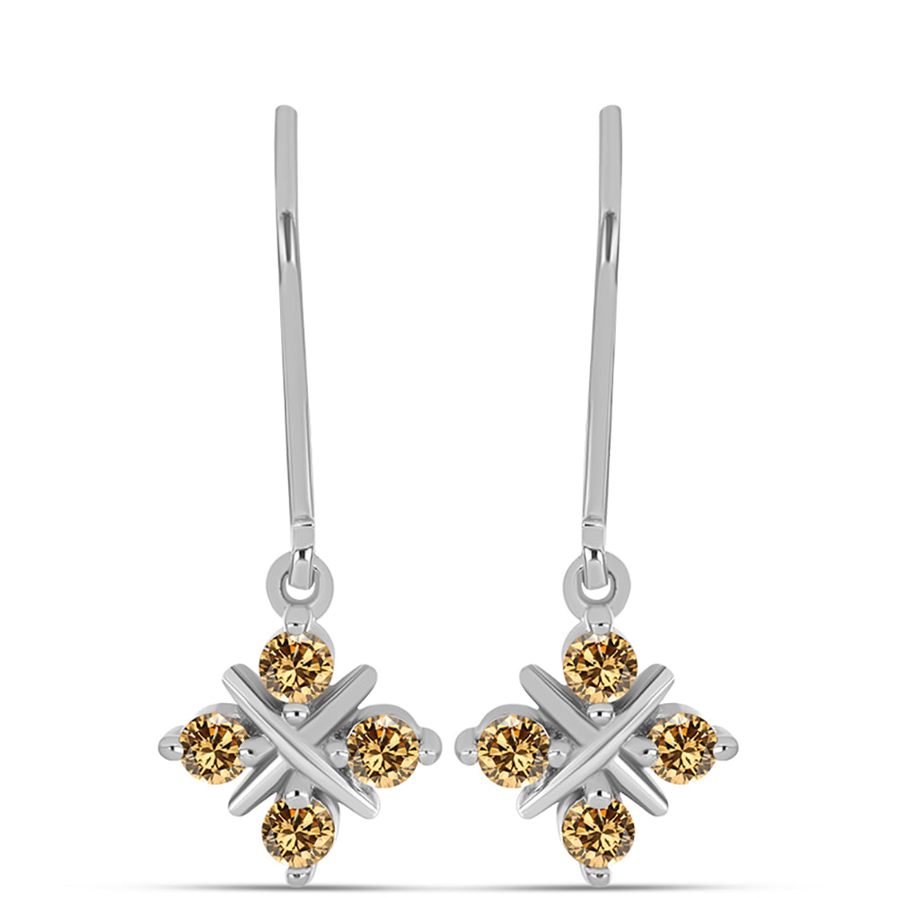 Ezüst Fülbevaló Pezsgő Moissanite-tal