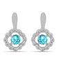 Ezüst Fülbevaló Paraiba Kvarccal és Fehér Topázzal