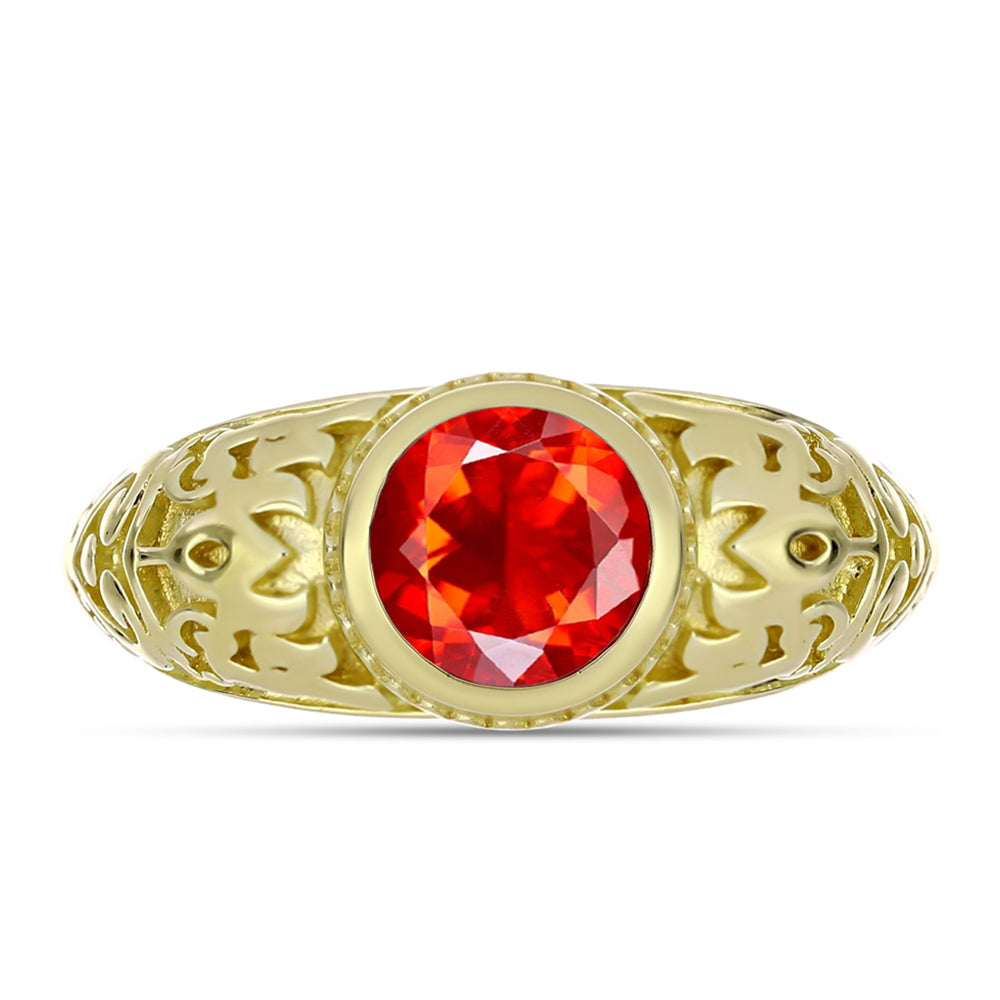 Arannyal Bevont Ezüst Gyűrű Etiópiai Vörös Opállal 1 