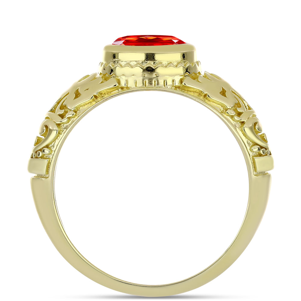 Arannyal Bevont Ezüst Gyűrű Etiópiai Vörös Opállal