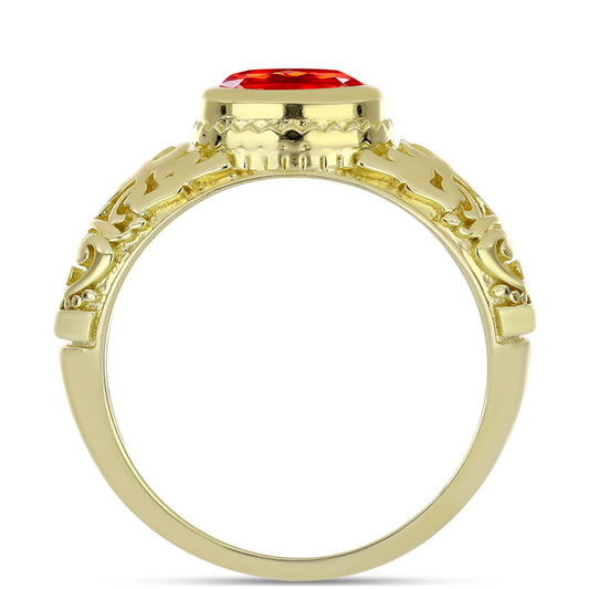 Arannyal Bevont Ezüst Gyűrű Etiópiai Vörös Opállal