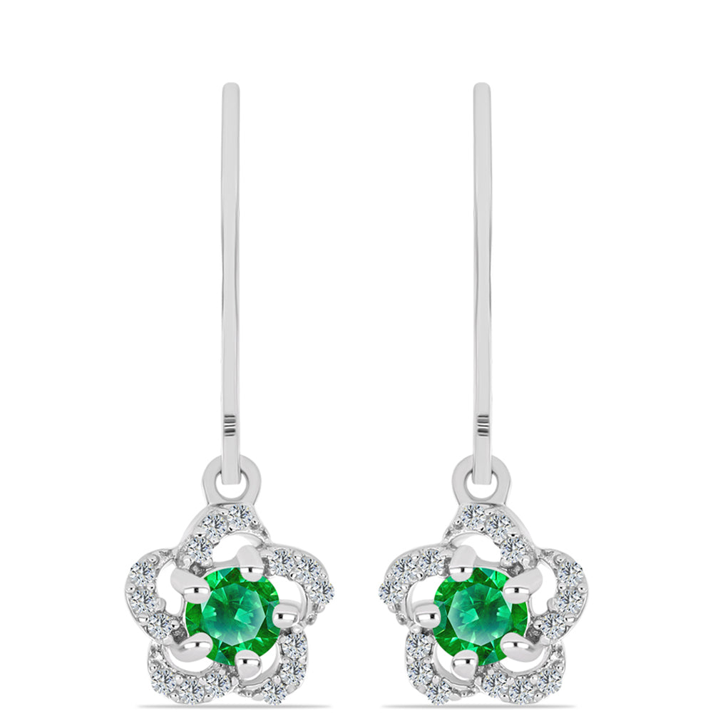 Ezüst Fülbevaló Kijani Gránáttal és Fehér Topázzal