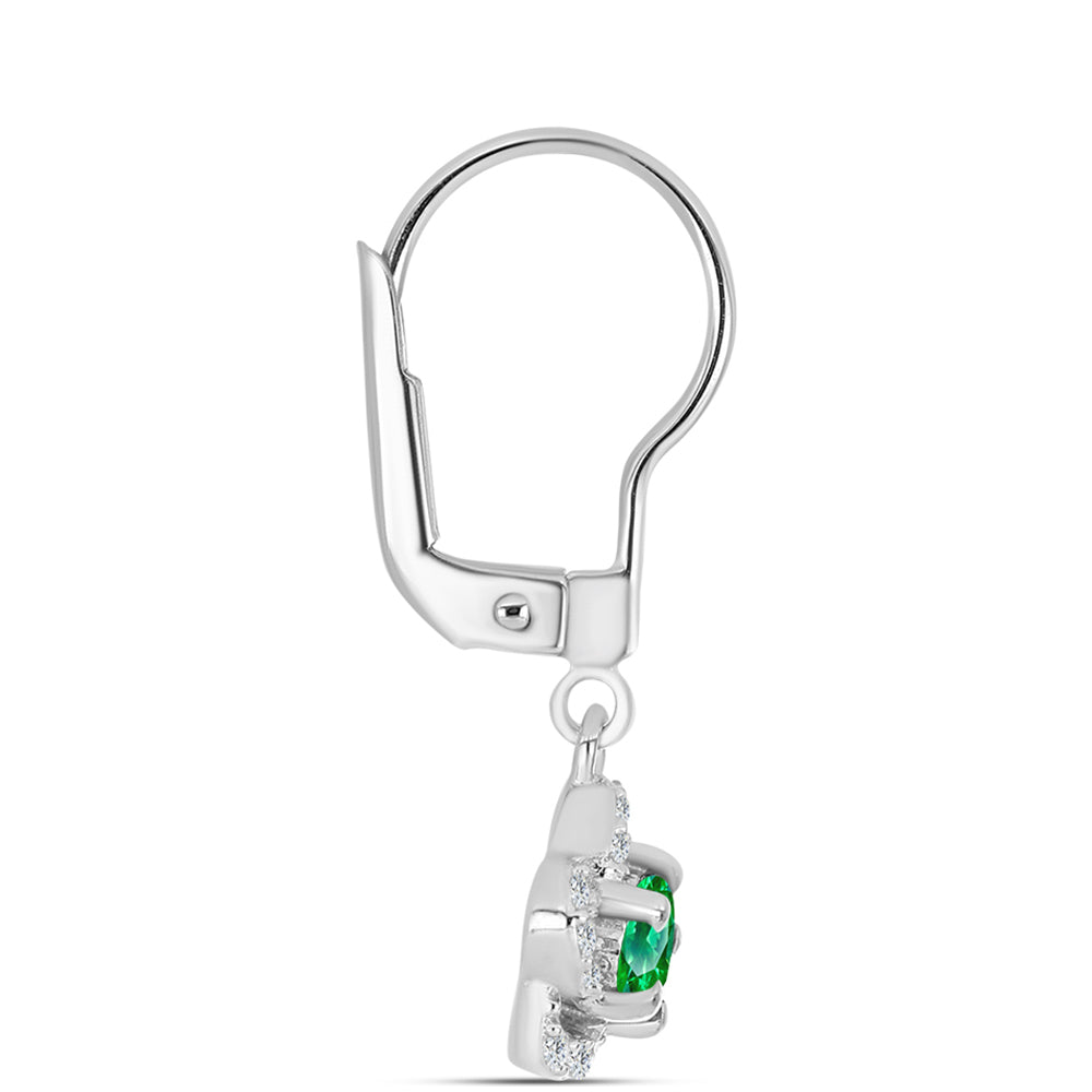 Ezüst Fülbevaló Kijani Gránáttal és Fehér Topázzal 2 