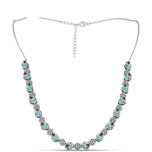 Ezüst Nyaklánc Paraiba Kvarccal