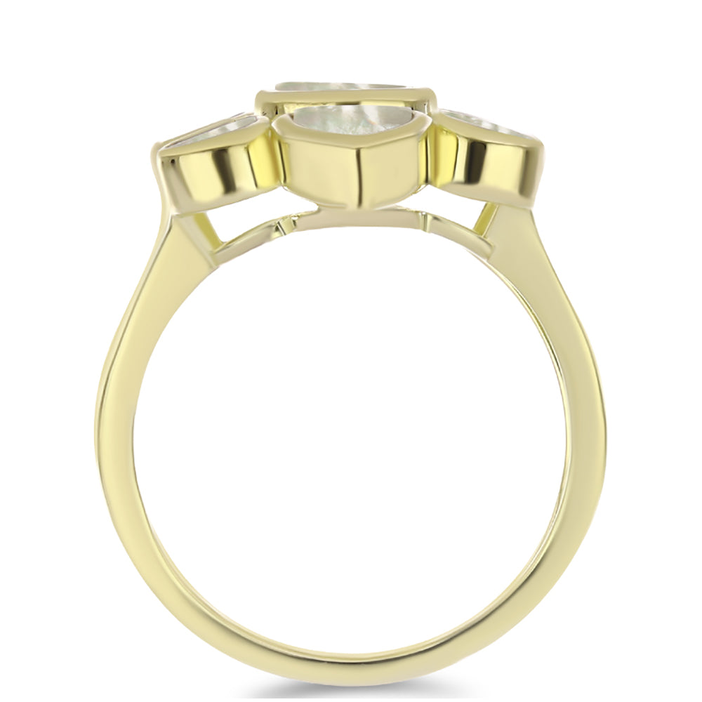 Arannyal Bevont Ezüst Gyűrű Gyöngyházzal 2 