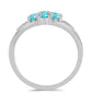 Ezüst Gyűrű Paraiba Kvarccal és Fehér Topázzal