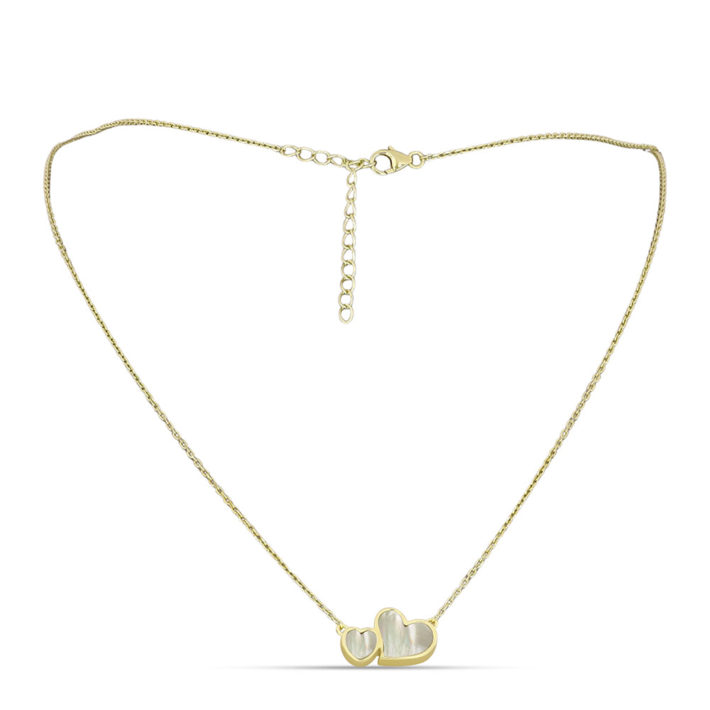 Arannyal Bevont Ezüst Nyaklánc Gyöngyházzal