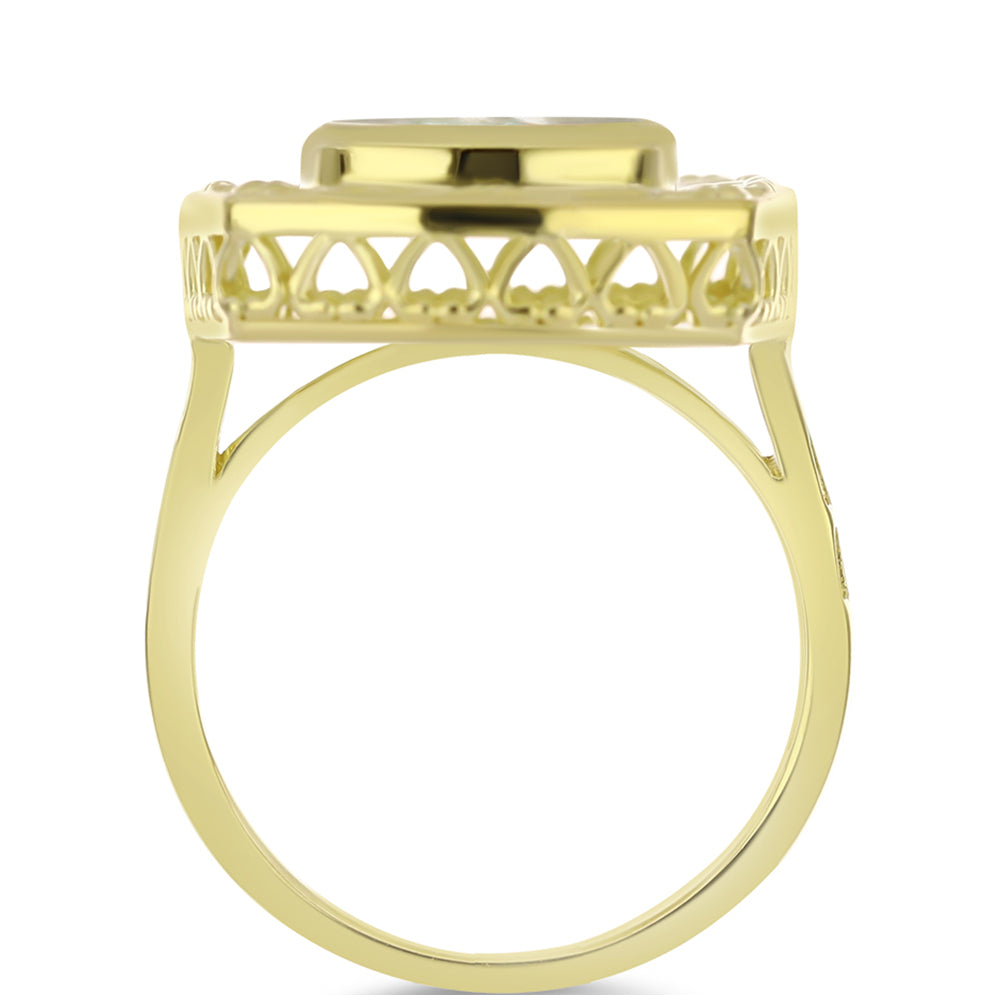 Arannyal Bevont Ezüst Gyűrű Gyöngyházzal 2 