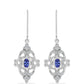 Ezüst Fülbevaló "AAA" Osztályú Tanzanittal és Fehér Topázzal