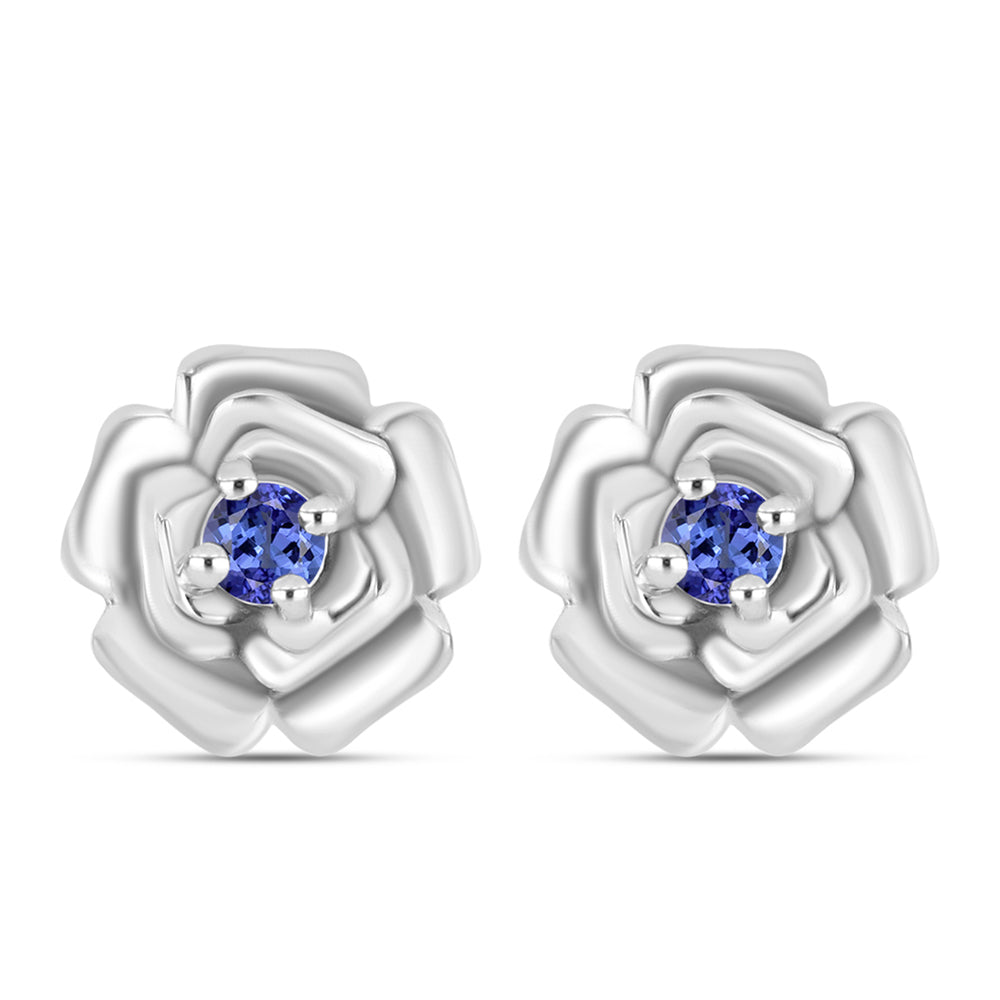 Ezüst Fülbevaló "AAA" Osztályú Tanzanittal 1 