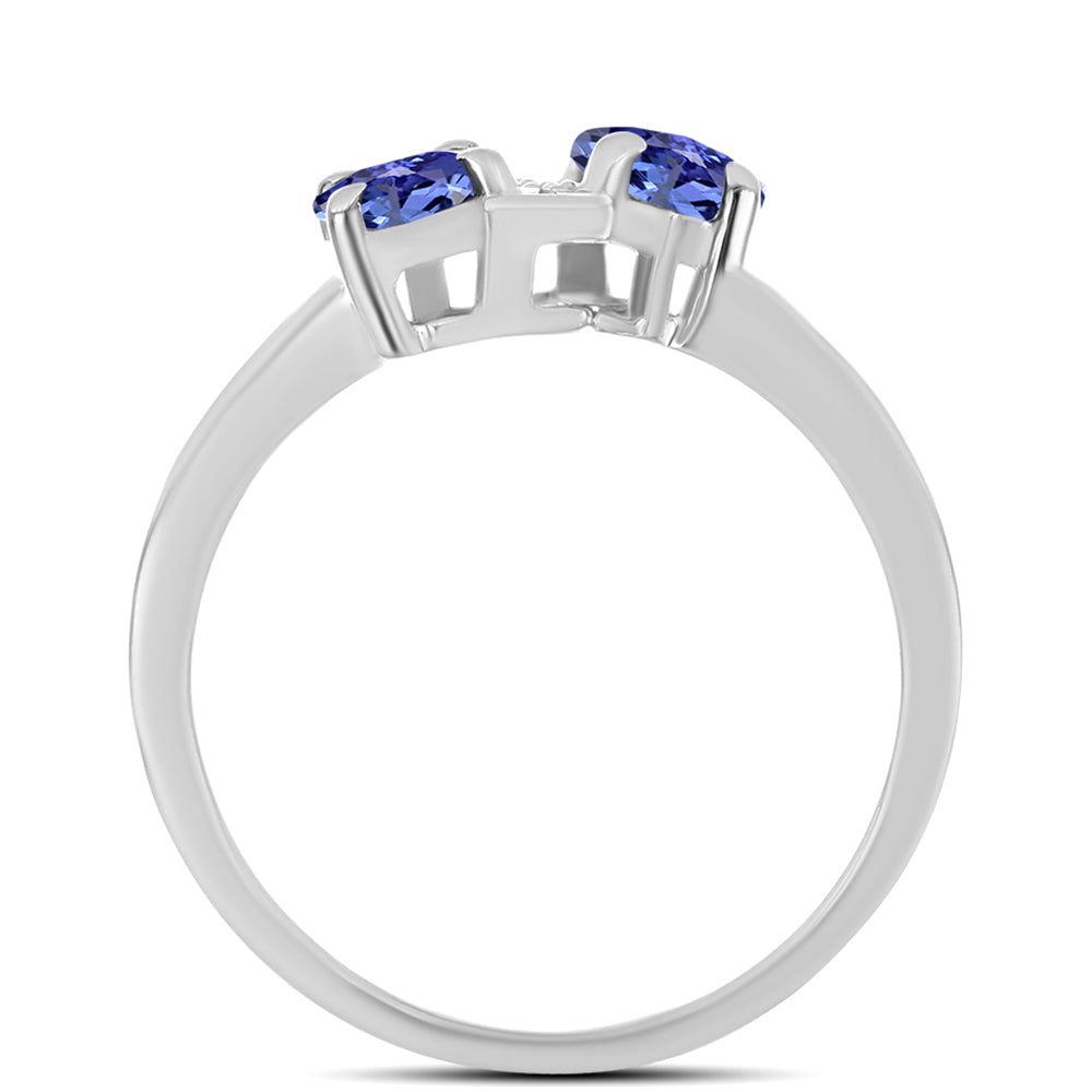 Ezüst Gyűrű "AAA" Osztályú Tanzanittal és Fehér Topázzal 2 