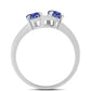 Ezüst Gyűrű "AAA" Osztályú Tanzanittal és Fehér Topázzal