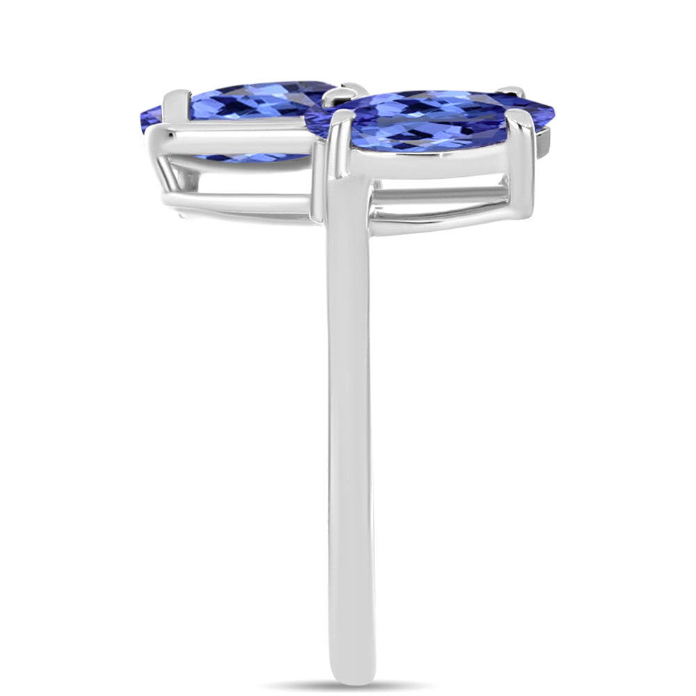 Ezüst Gyűrű "AAA" Osztályú Tanzanittal és Fehér Topázzal 4 