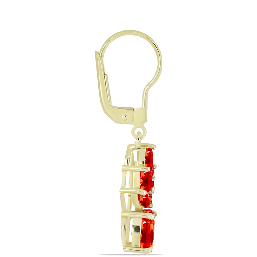 Arannyal Bevont Ezüst Fülbevaló Etiópiai Vörös Opállal és Fehér Topázzal 2 