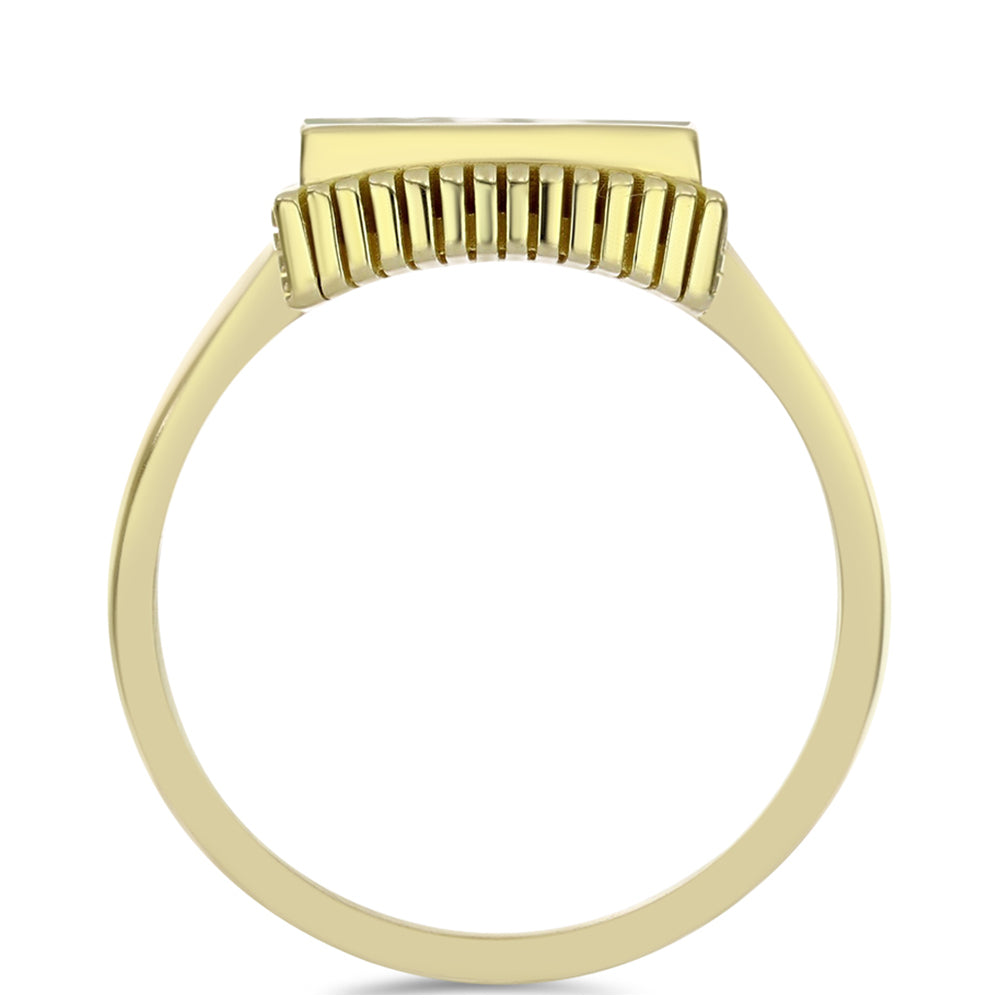 Arannyal Bevont Ezüst Gyűrű Gyöngyházzal