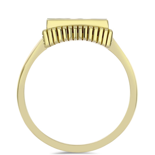 Arannyal Bevont Ezüst Gyűrű Gyöngyházzal