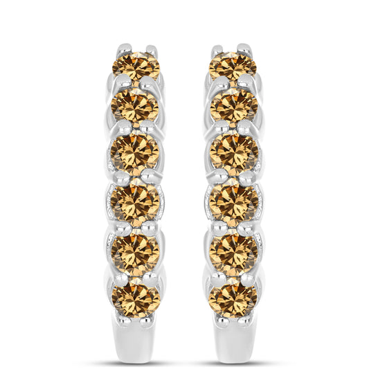 Ezüst Fülbevaló Pezsgő Moissanite-tal