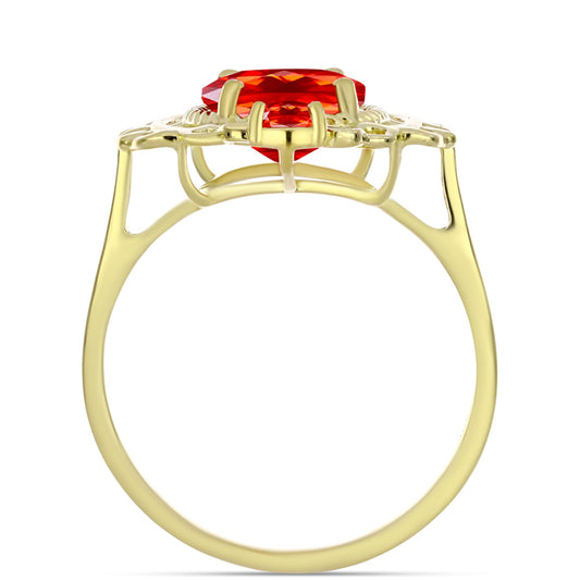 Arannyal Bevont Ezüst Gyűrű Etiópiai Vörös Opállal