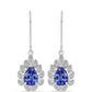 Ezüst Fülbevaló "AAA" Osztályú Tanzanittal és Fehér Topázzal