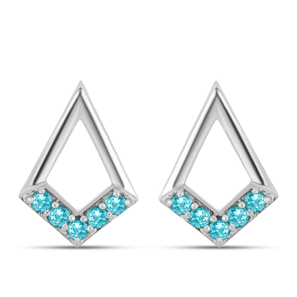 Ezüst Fülbevaló Paraiba Kvarccal 1 