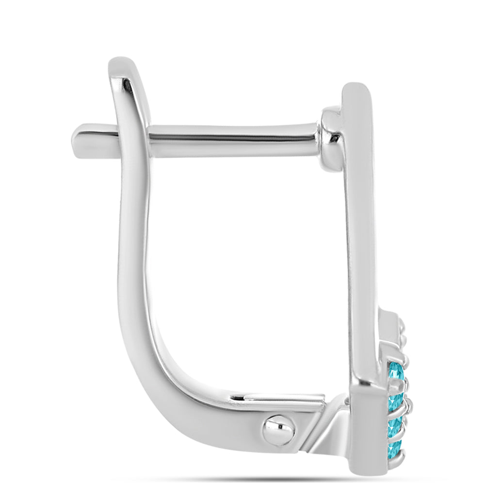 Ezüst Fülbevaló Paraiba Kvarccal 2 