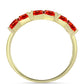 Arannyal Bevont Ezüst Gyűrű Etiópiai Vörös Opállal és Fehér Topázzal