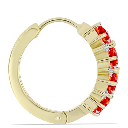 Arannyal Bevont Ezüst Fülbevaló Etiópiai Vörös Opállal és Fehér Topázzal