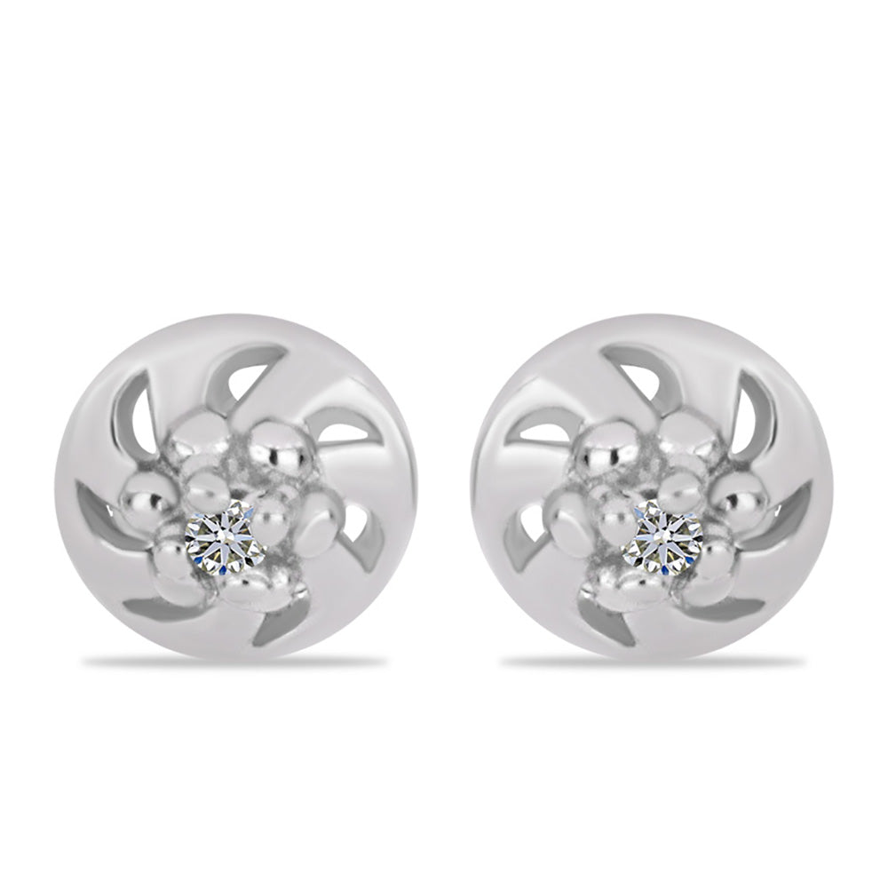 Ezüst Fülbevaló Fehér Gyémánttal 1 