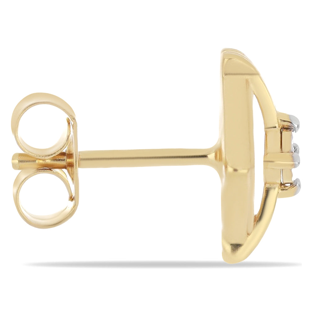 Arannyal Bevont Ezüst Fülbevaló Fehér Gyémánttal