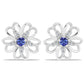 Ezüst Fülbevaló Tanzanittal és Fehér Cirkónnal