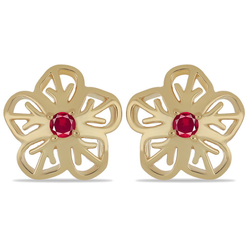 Arannyal Bevont Ezüst Fülbevaló Cruzeroi Rubellittel