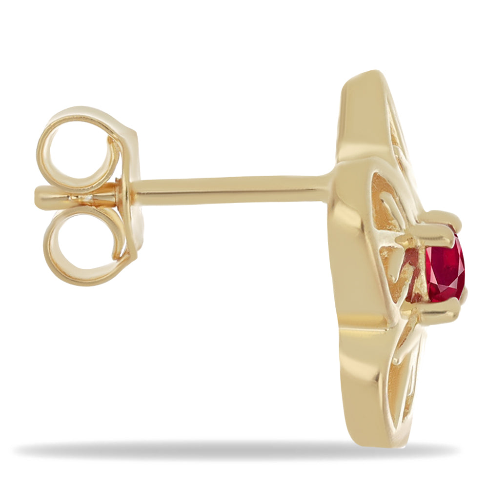 Arannyal Bevont Ezüst Fülbevaló Cruzeroi Rubellittel