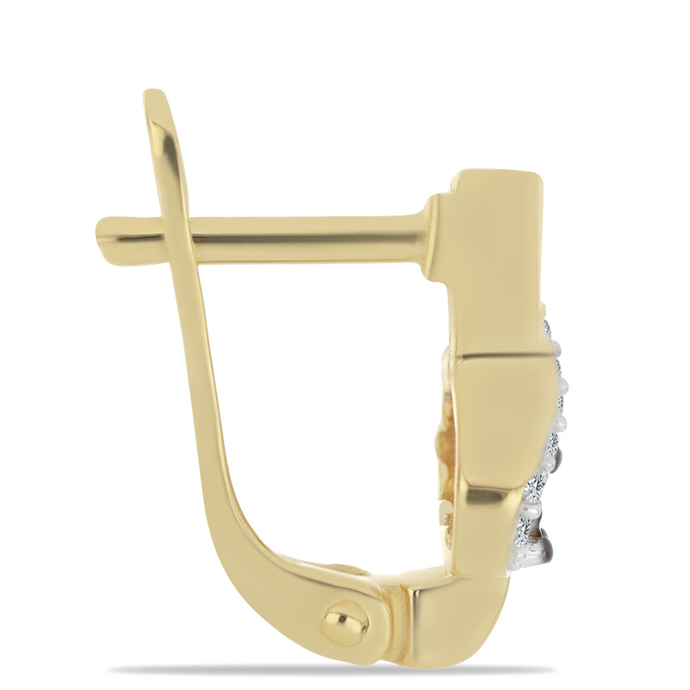 Arannyal Bevont Ezüst Fülbevaló Kék Gyémánttal és Fehér Cirkónnal 2 