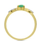 Arannyal Bevont Ezüst Gyűrű Brazil Smaragddal és Fehér Cirkónnal