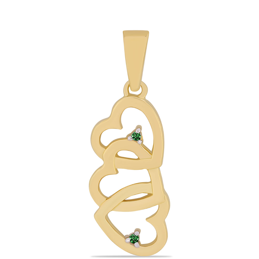 Arannyal Bevont Ezüst Medál Zöld Gyémánttal 1 