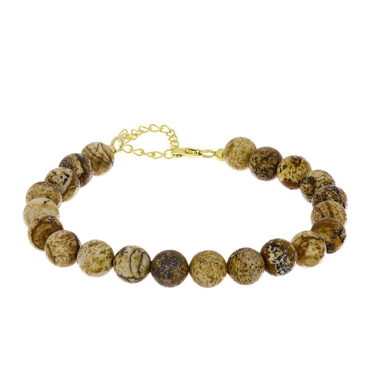 Arannyal Bevont Ezüst Karkötő Jáspissal