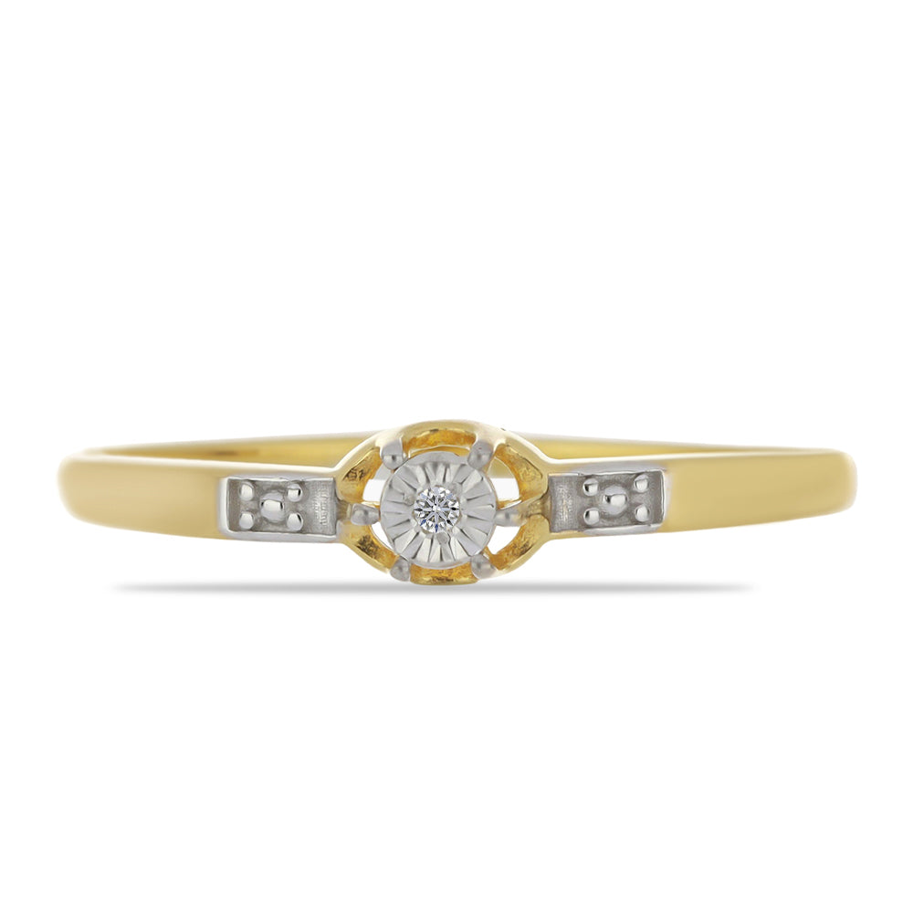 Arannyal Bevont Ezüst Gyűrű Fehér Gyémánttal 1 