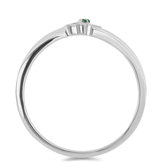 Ezüst Gyűrű Zöld Gyémánttal
