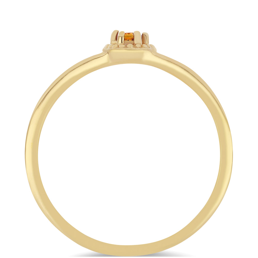 Arannyal Bevont Ezüst Gyűrű Madeirai Citrinnel 2 