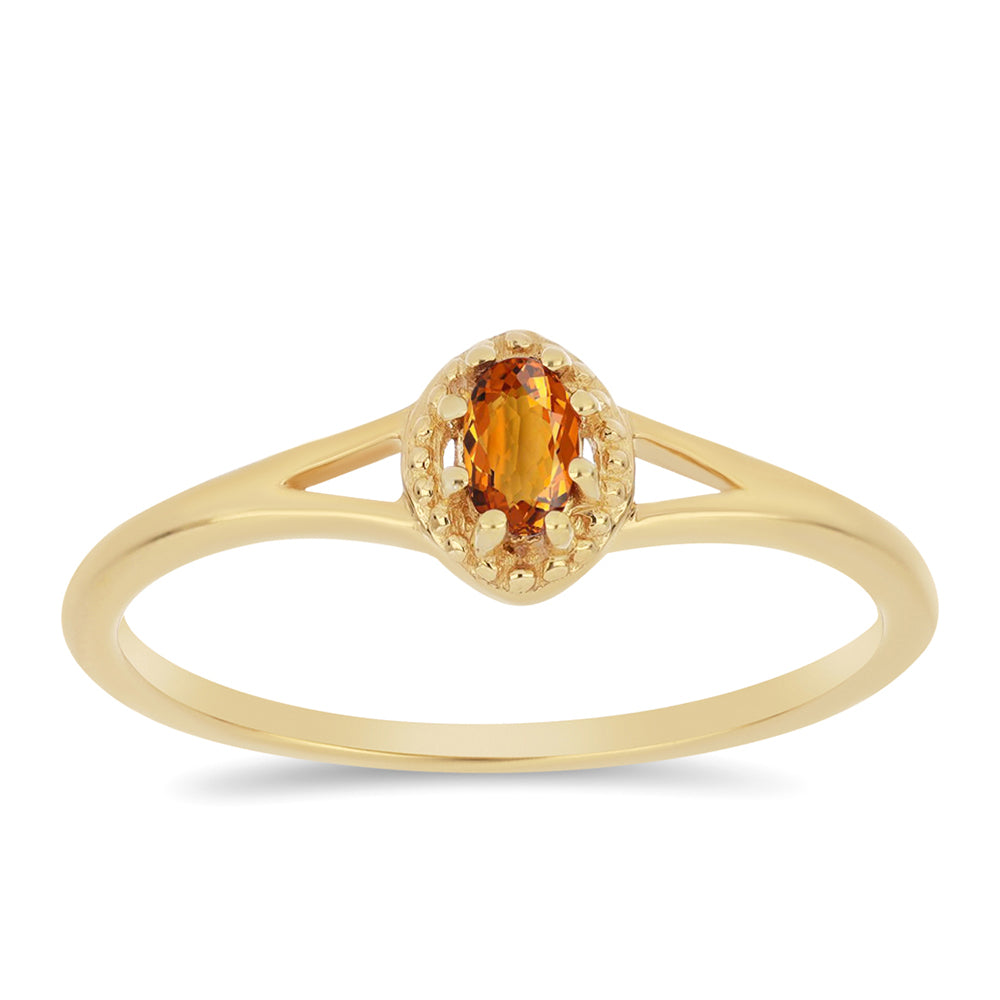 Arannyal Bevont Ezüst Gyűrű Madeirai Citrinnel