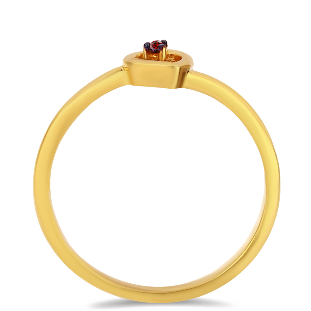 Arannyal Bevont Ezüst Gyűrű Vörös Gyémánttal 2 